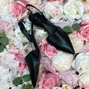 Brand New Black Michael Kors Pointy Toe Kitten Heels Size 6